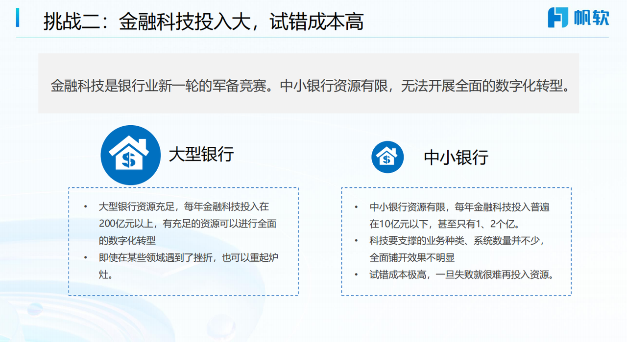挑战二：金融科技投入大，试错成本高