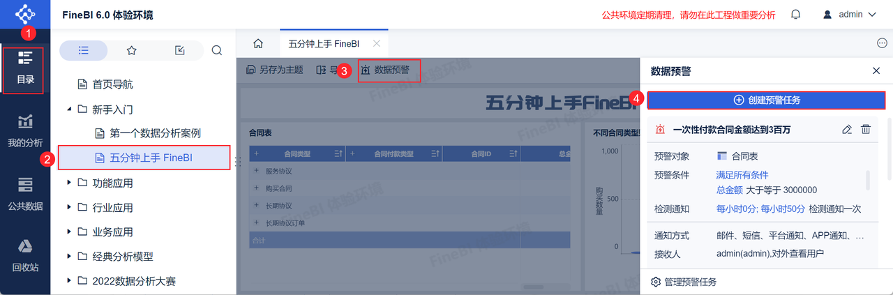 FineBI数据预警