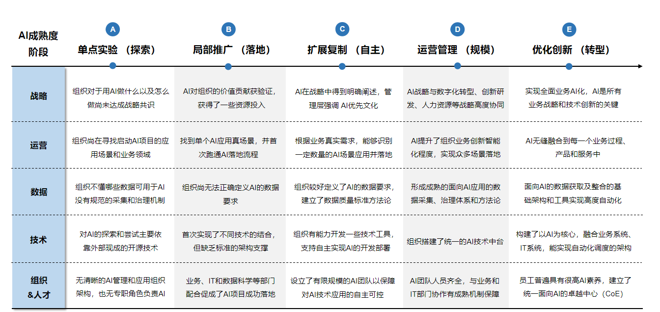 企业AI成熟度测评表
