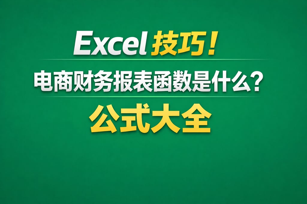 Excel 技巧！电商财务报表函数是什么，公式大全