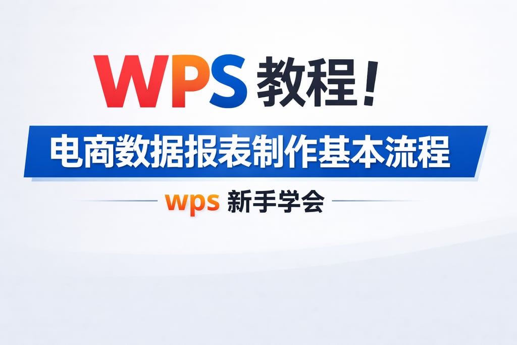 WPS 教程！电商数据报表制作基本流程 wps，新手学会