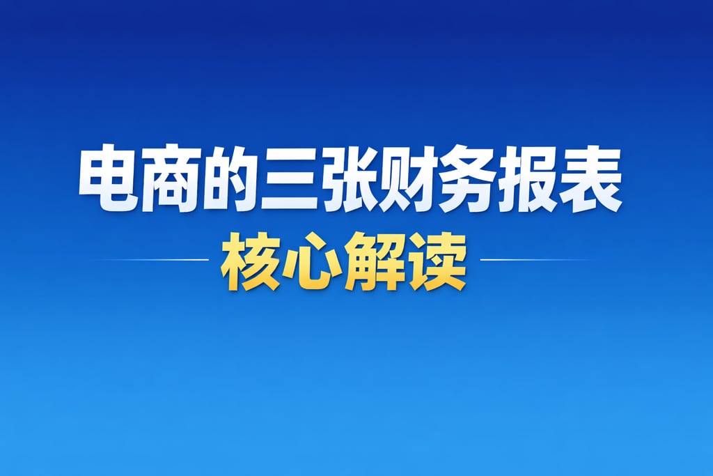 三张报表！电商的三张财务报表，核心解读