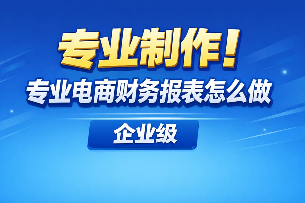 专业制作！专业电商财务报表怎么做，企业级