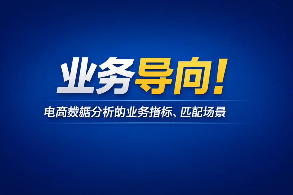 业务导向！电商数据分析的业务指标，匹配场景