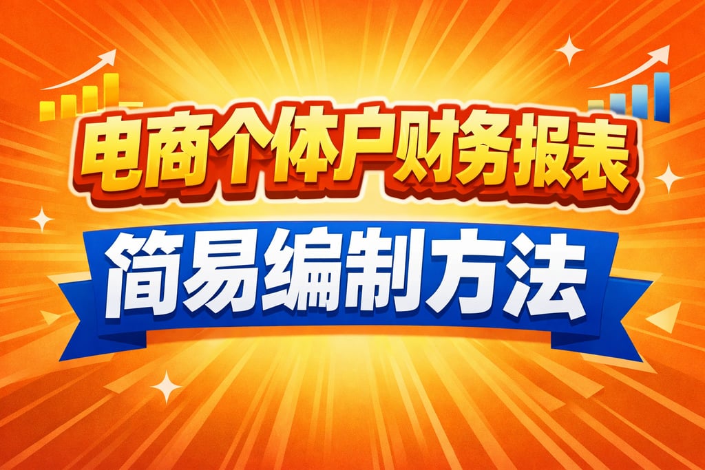 个体户做账！电商个体户财务报表，简易编制方法
