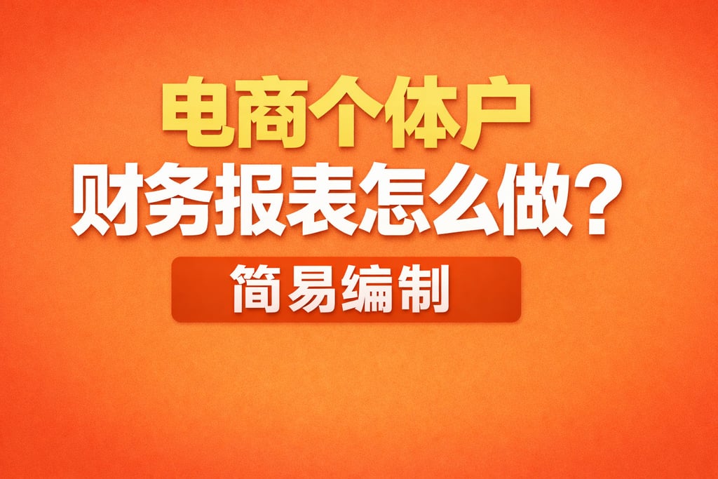 个体户制作！电商个体户财务报表怎么做，简易编制