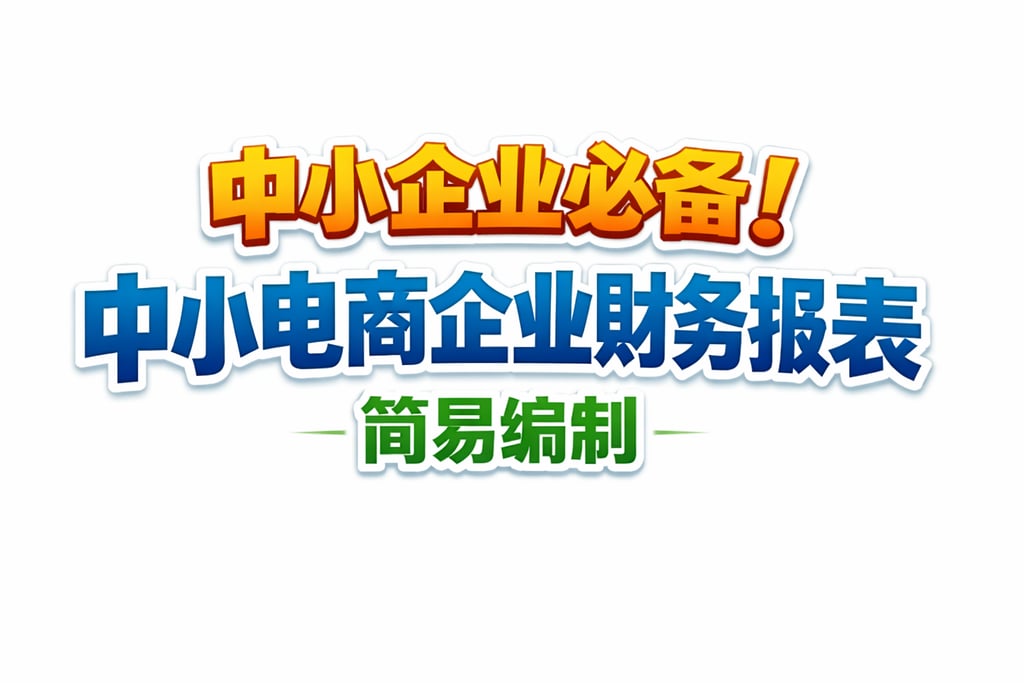 中小企业必备！中小电商企业财务报表，简易编制
