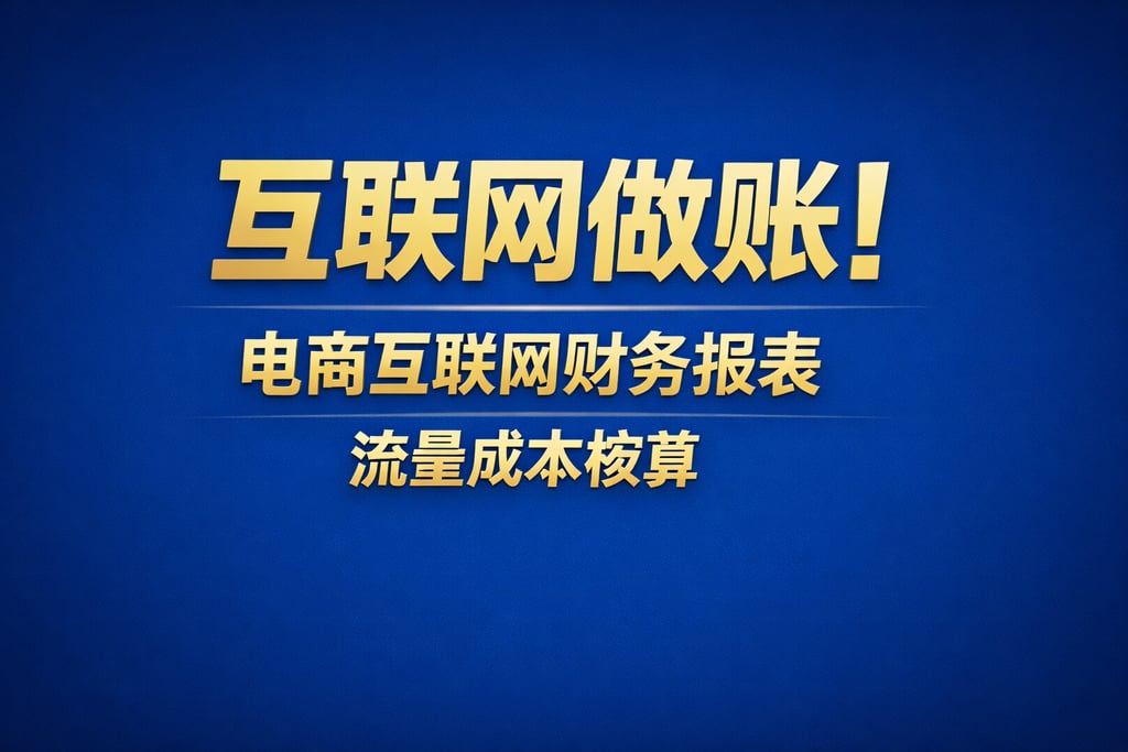 互联网做账！电商互联网财务报表，流量成本核算