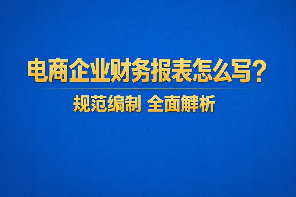 企业写作！电商企业财务报表怎么写，规范编制