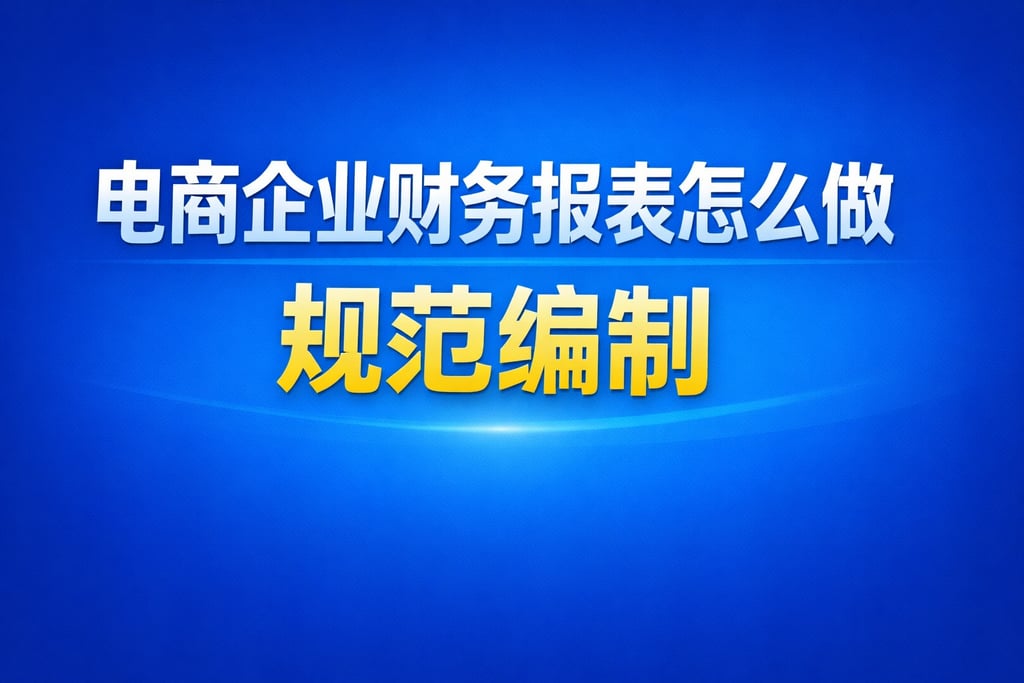 企业制作！电商企业财务报表怎么做，规范编制