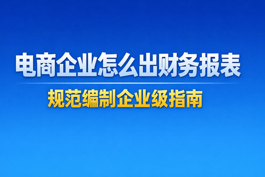 企业级指南！电商企业怎么出财务报表，规范编制