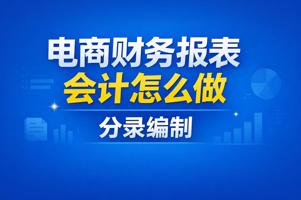 会计制作！电商财务报表会计怎么做，分录编制