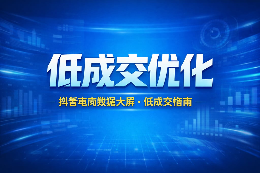 低成交优化！抖音电商数据大屏低成交，指南