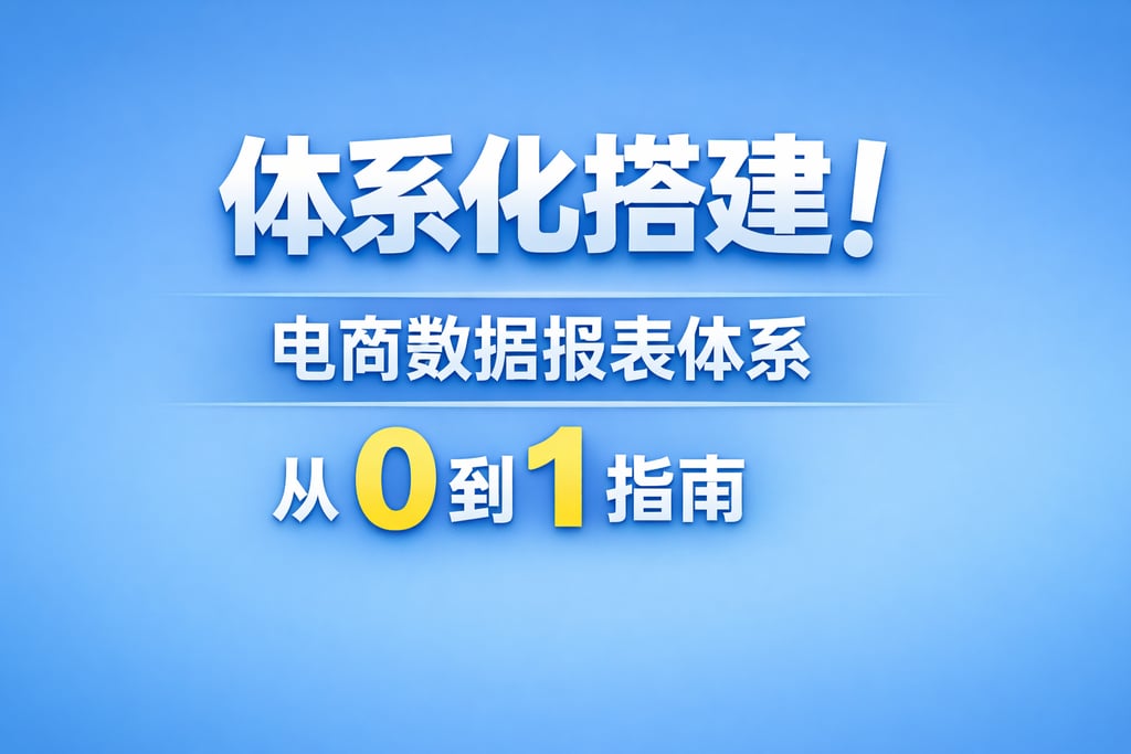 体系化搭建！电商数据报表体系，从 0 到 1 指南
