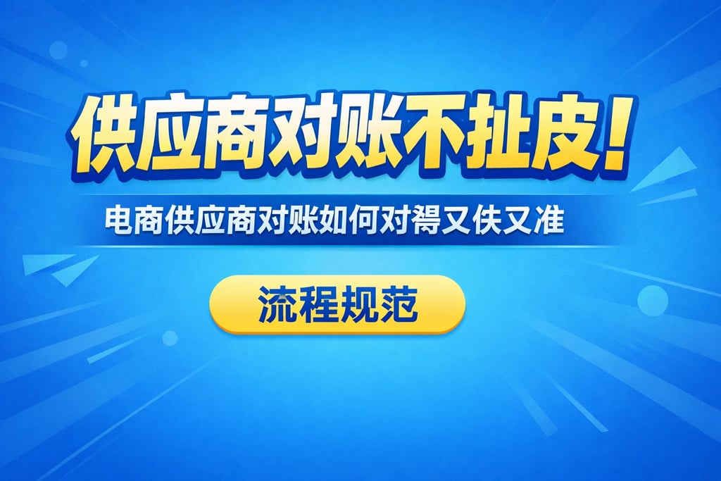 供应商对账不扯皮！电商供应商对账如何对得又快又准，流程规范