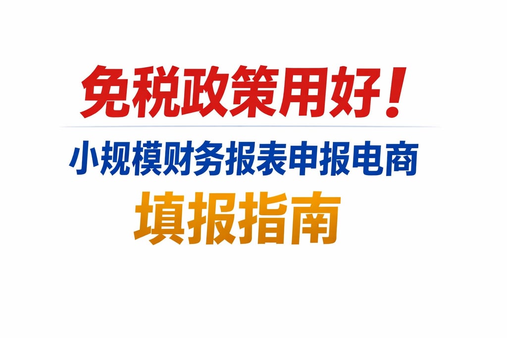 免税政策用好！小规模财务报表申报电商，填报指南