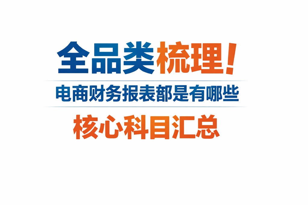 全品类梳理！电商财务报表都是有哪些，核心科目汇总