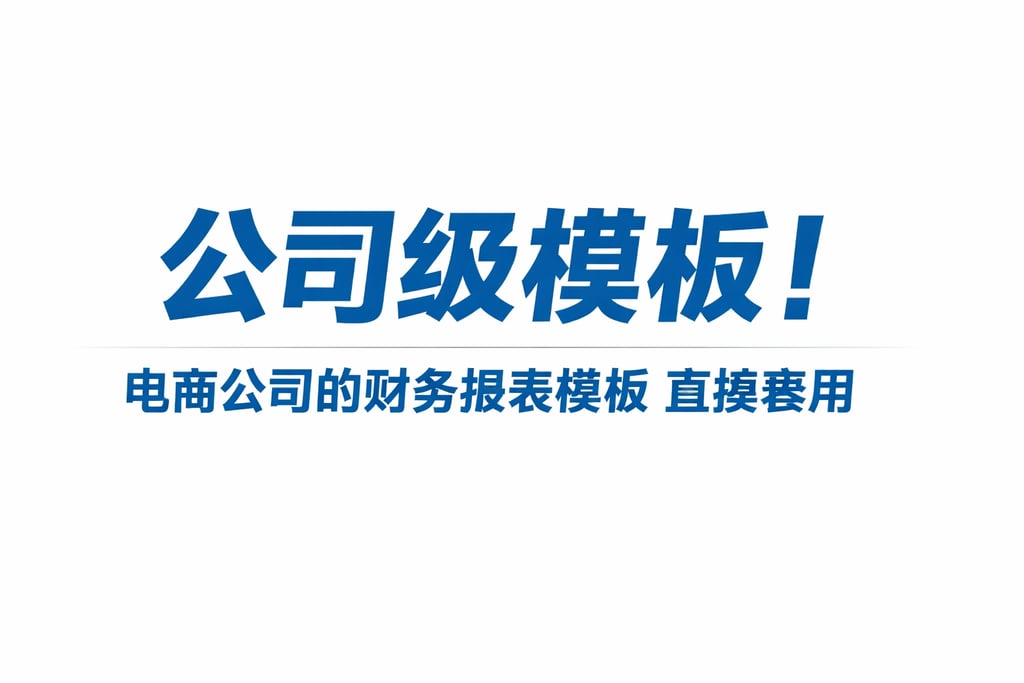 公司级模板！电商公司的财务报表模板，直接套用