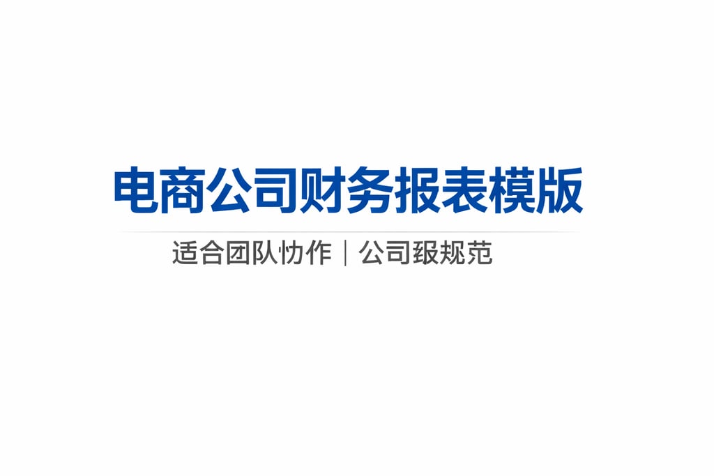 公司级规范！电商公司财务报表模版，适合团队协作