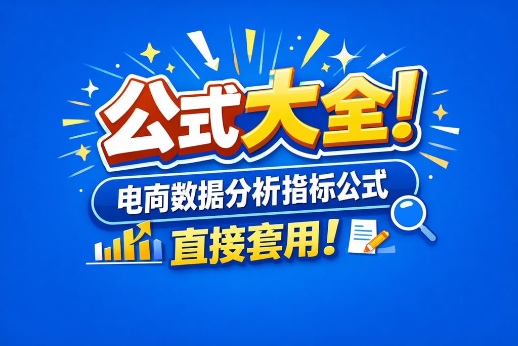 公式大全！电商数据分析指标公式，直接套用