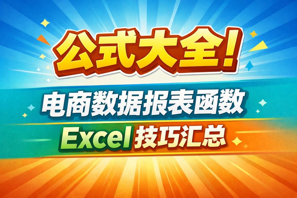 公式大全！电商数据报表函数，Excel 技巧汇总