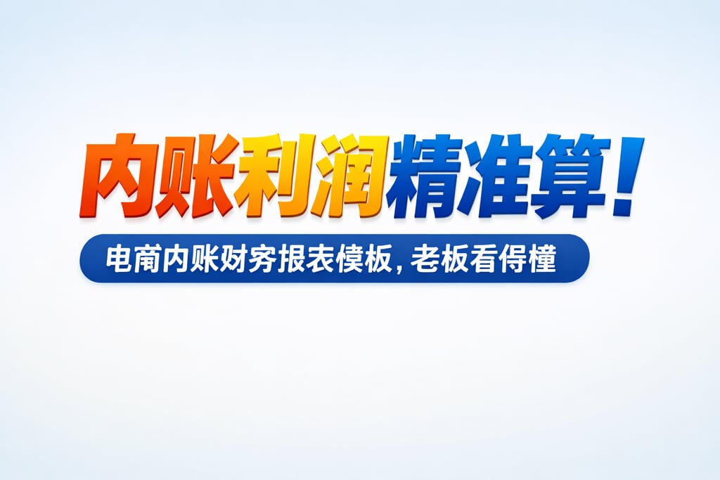 内账利润精准算！电商内账财务报表模板，老板看得懂
