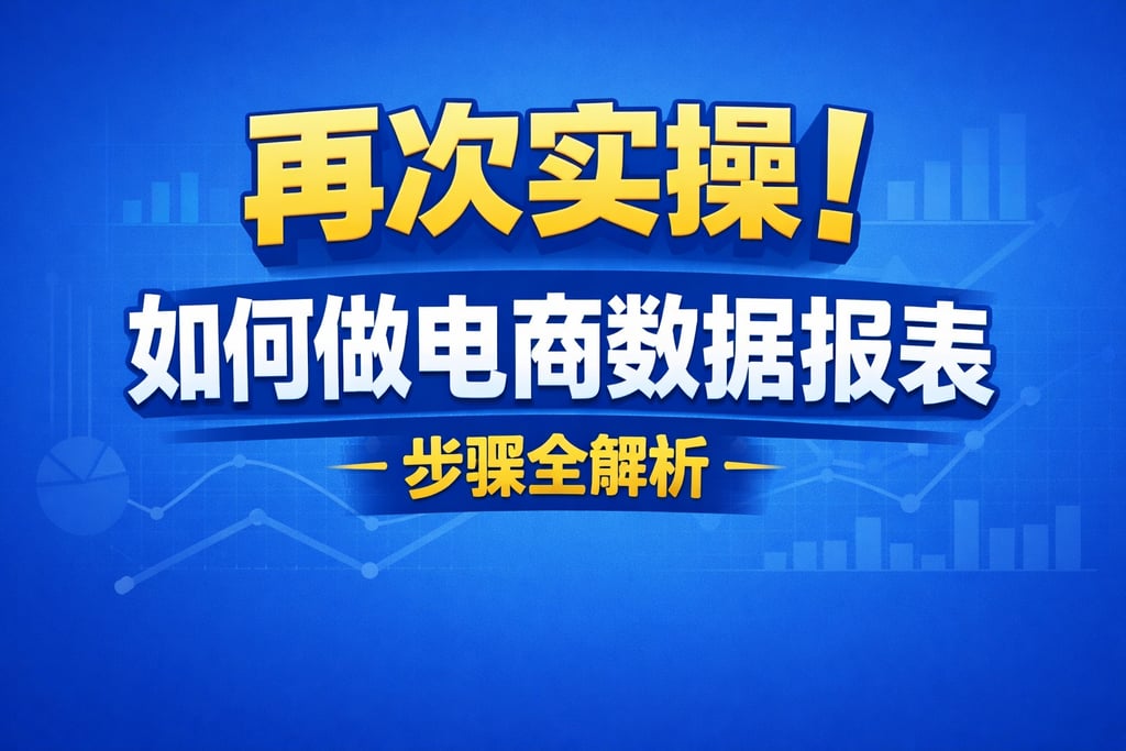 再次实操！如何做电商数据报表，步骤全解析