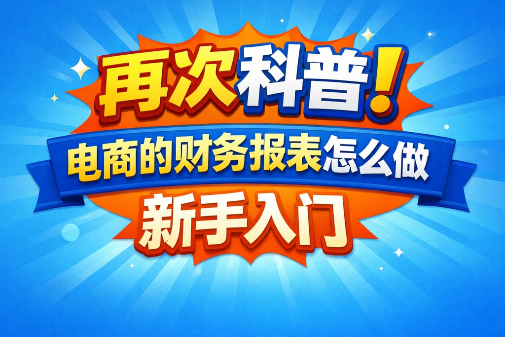 再次科普！电商的财务报表怎么做，新手入门