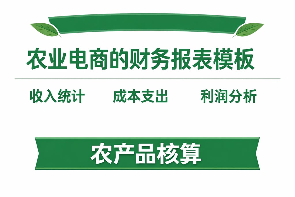 农业电商模板！农业电商的财务报表模板，农产品核算