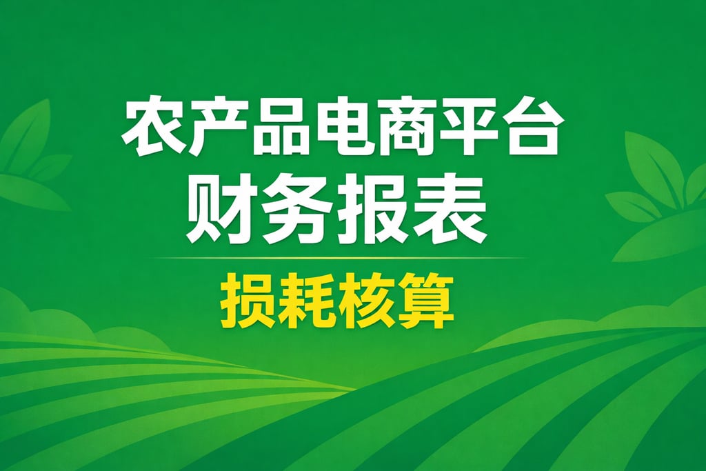 农产品平台！农产品电商平台财务报表，损耗核算