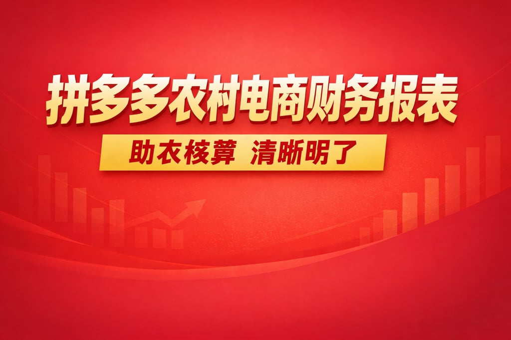 农村拼多多！拼多多农村电商财务报表，助农核算