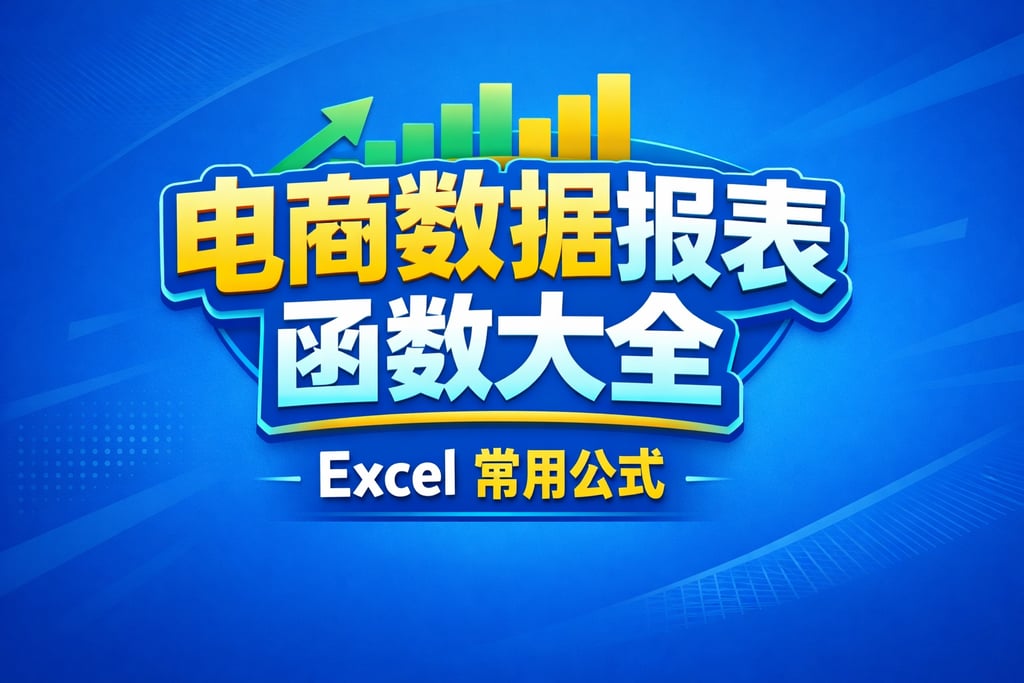 函数清单！电商数据报表函数有哪些，Excel 大全