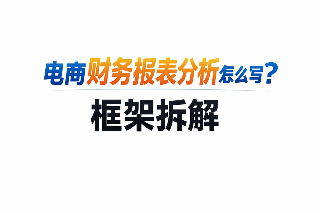 分析写作！电商财务报表分析怎么写，框架拆解
