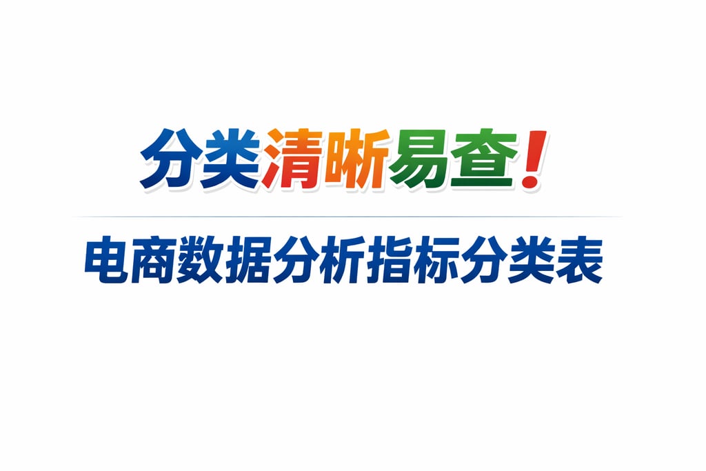分类清晰易查！电商数据分析指标分类表，直接套用