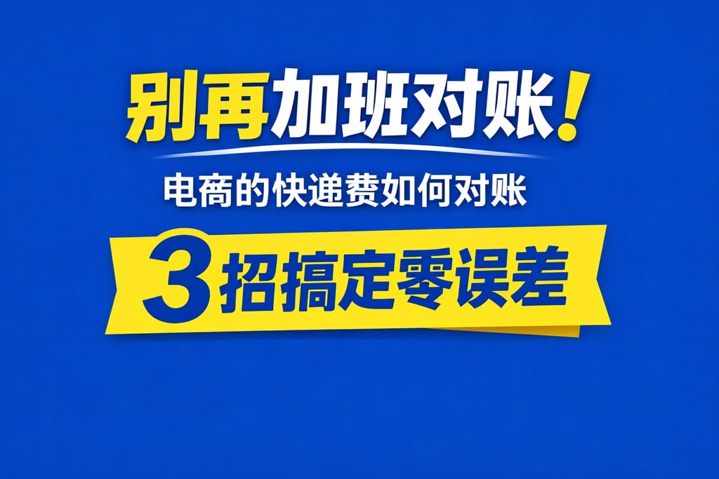 别再加班对账！电商的快递费如何对账，3 招搞定零误差