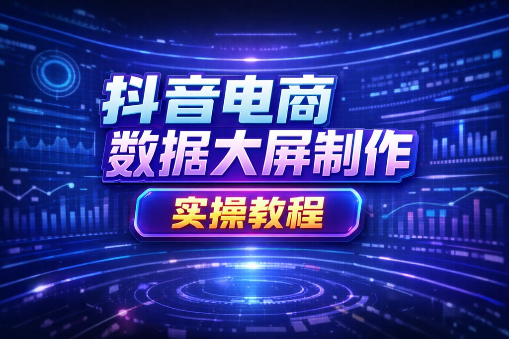 制作教程！抖音电商数据大屏制作，实操