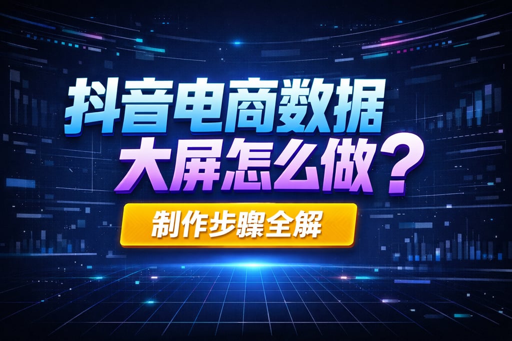 制作教程！抖音电商数据大屏怎么做，步骤