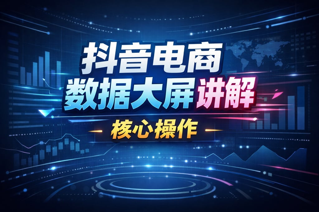 功能讲解！抖音电商数据大屏讲解，核心操作