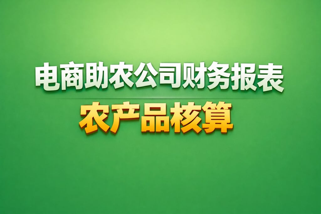 助农制作！电商助农公司财务报表，农产品核算