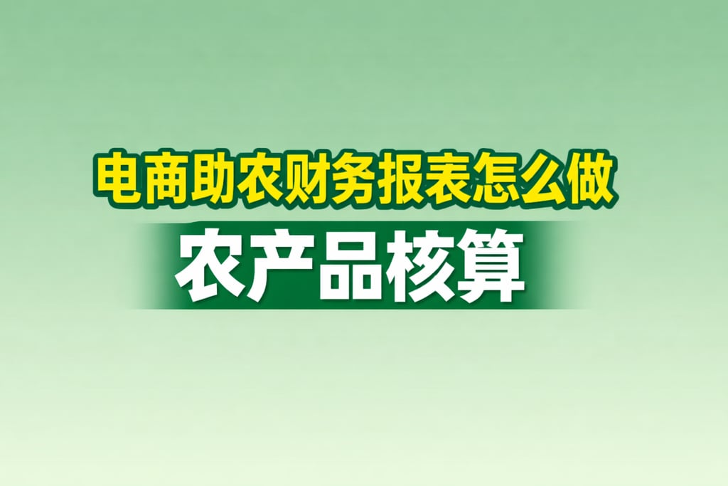 助农制作！电商助农财务报表怎么做，农产品核算