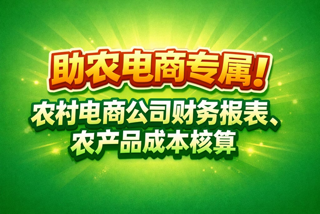 助农电商专属！农村电商公司财务报表，农产品成本核算