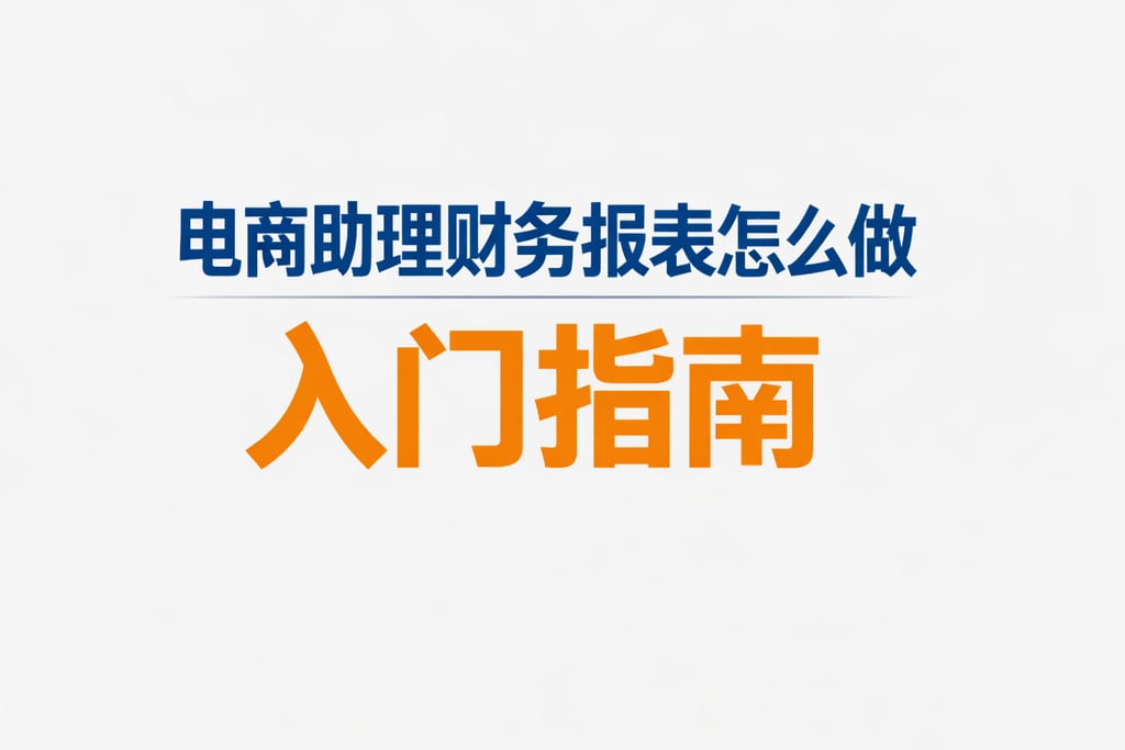 助理制作！电商助理财务报表怎么做，入门指南