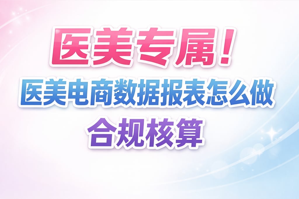医美专属！医美电商数据报表怎么做，合规核算