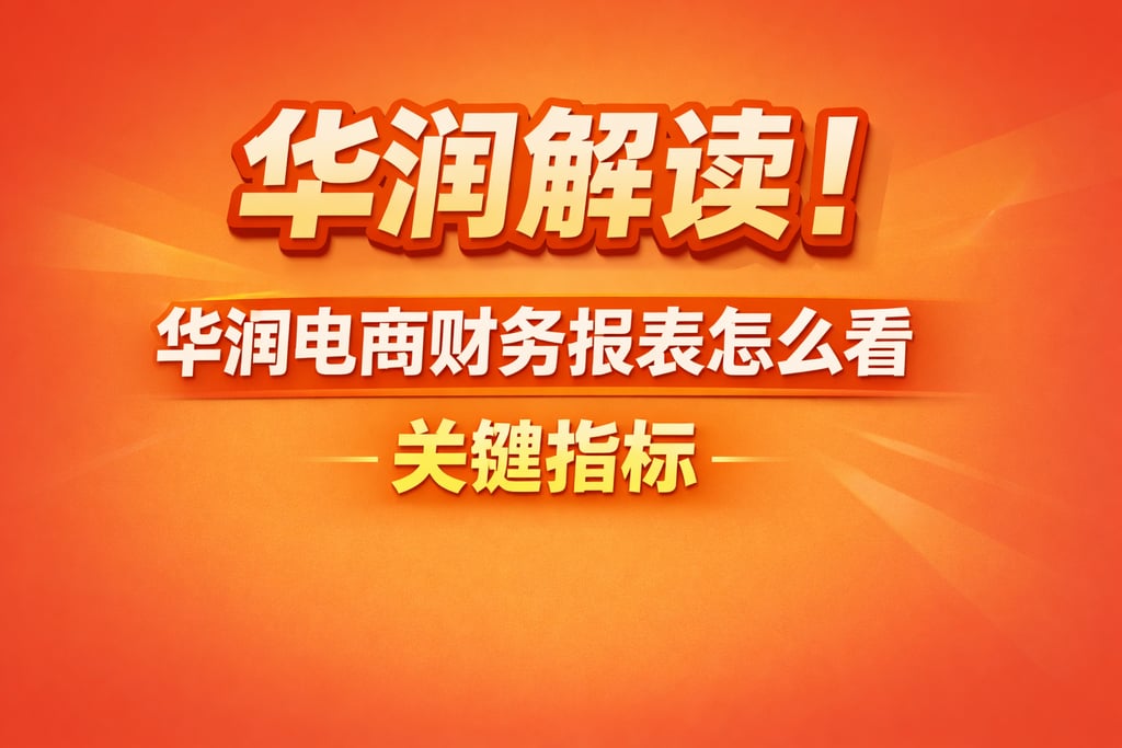 华润解读！华润电商财务报表怎么看，关键指标