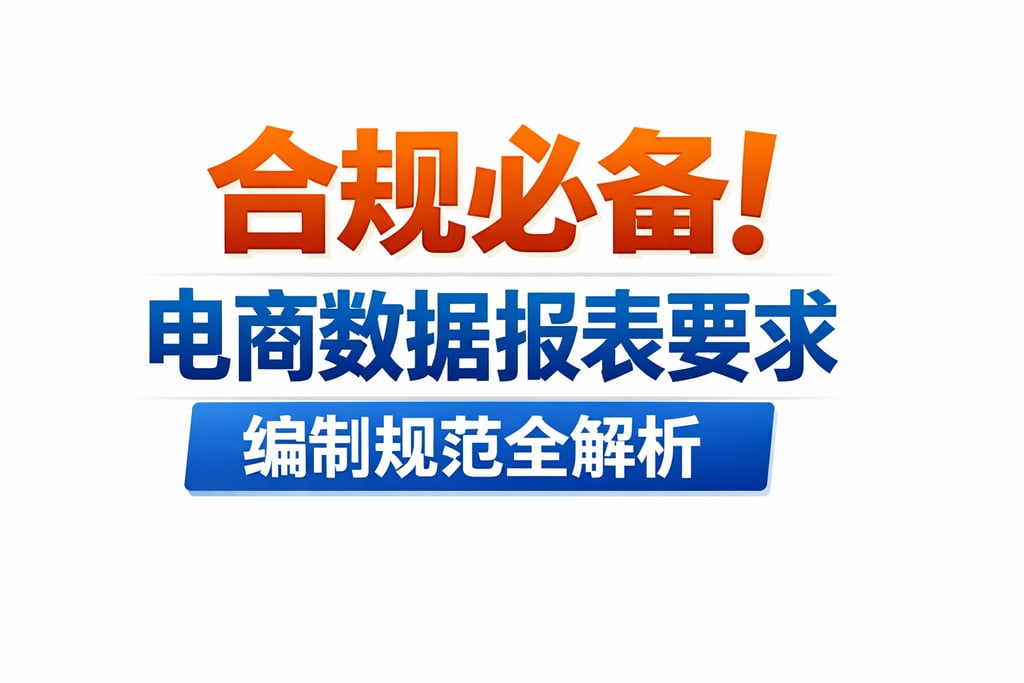 合规必备！电商数据报表要求，编制规范全解析