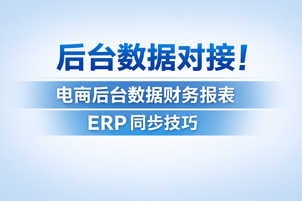 后台数据对接！电商后台数据财务报表，ERP 同步技巧