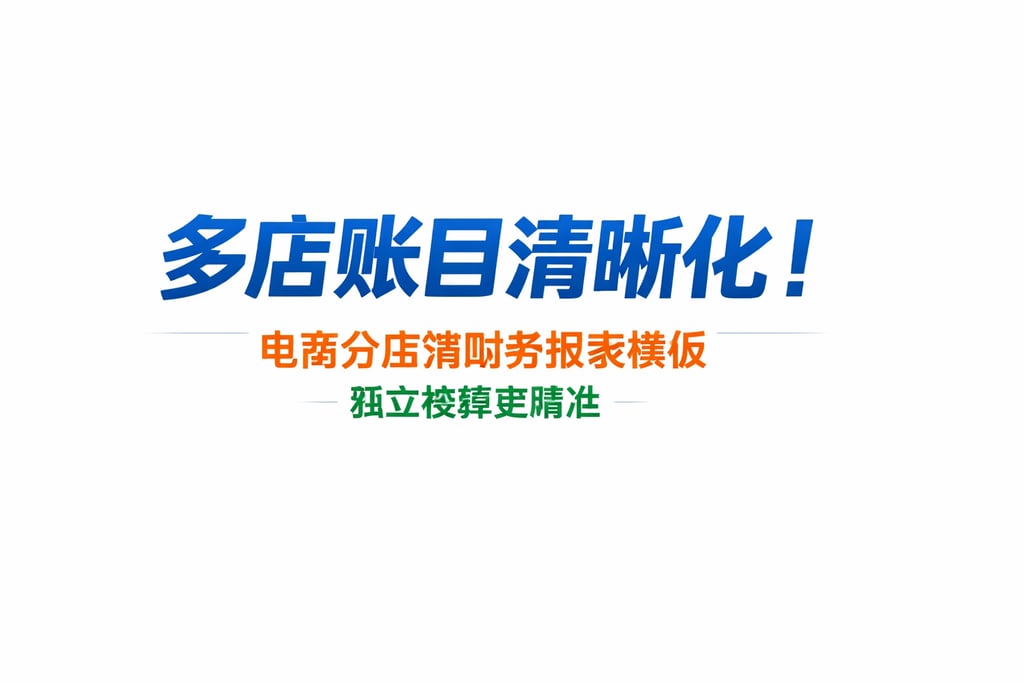 多店账目清晰化！电商分店铺财务报表模板，独立核算更精准