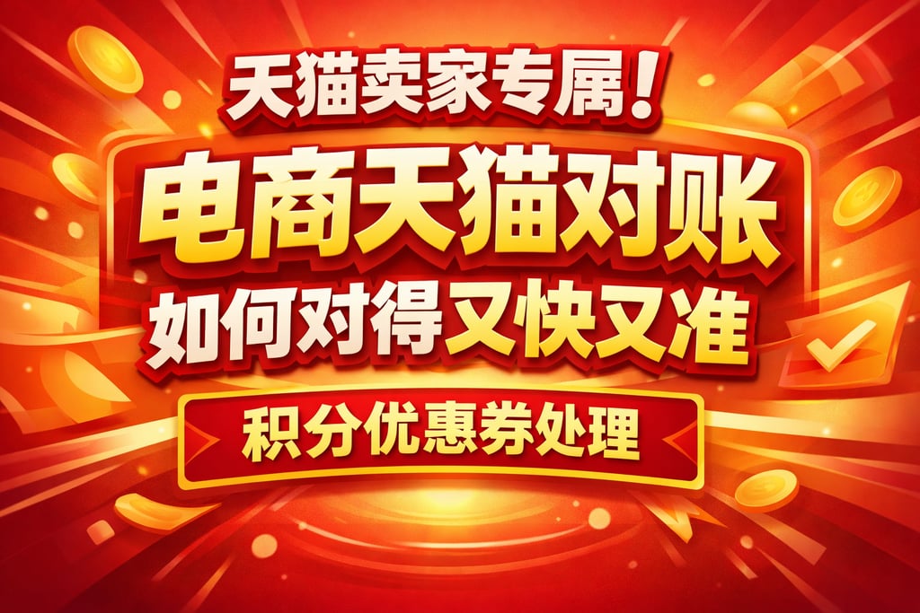 天猫卖家专属！电商天猫对账如何对得又快又准，积分优惠券处理