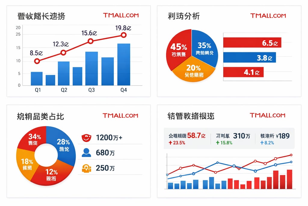 天猫图表！电商天猫的财务报表图表，数据可视化