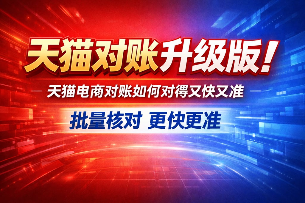 天猫对账升级版！天猫电商对账如何对得又快又准，批量核对